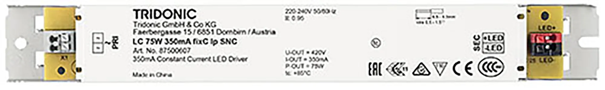 75W 350mA fixC lp SNC ESSENCE Constant Current LED Driver 87500607  Tridonic LC